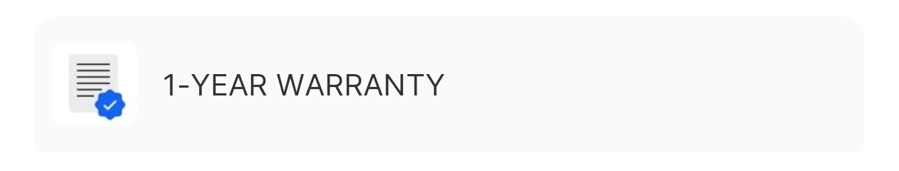 1-Year Warranty