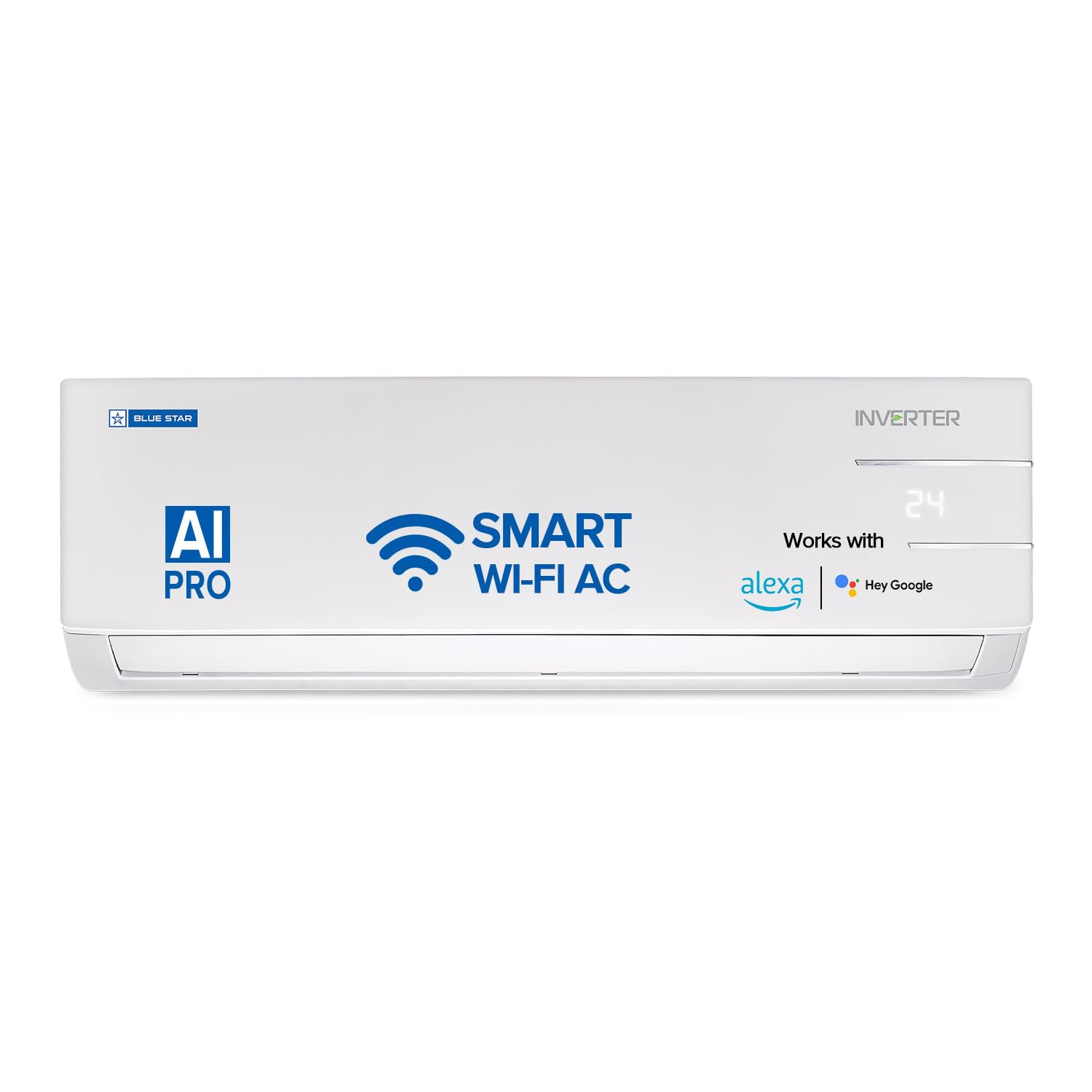 Blue Star 1.5 Ton 5 Star Smart Wi-Fi Inverter Split AC with (Copper, Convertible 5 in 1 Cooling, Dust Filter, Blue Fins, Self Diagnosis, 2025 Model, IC518YNURS, White)